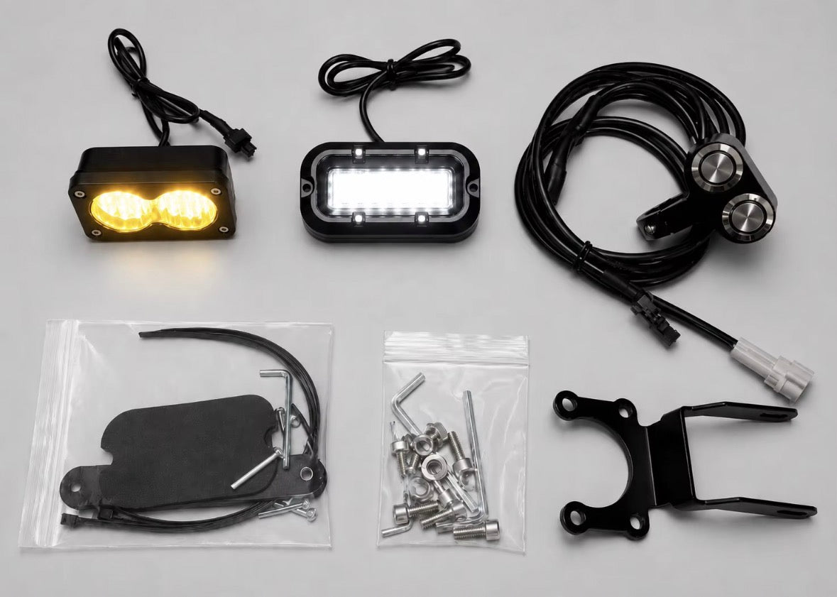 Surron Lbx plug and play rock light and front fake Baja